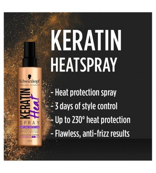Schwarzkopf Styling Keratin Heat Protection Hair Spray Frizz Control 200ml